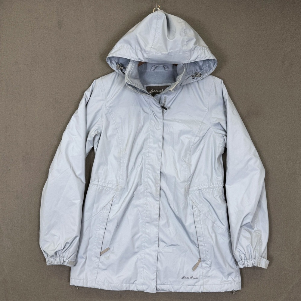 Eddie Bauer Rain Jacket Women S Blue WeatherEdge Insulated Hooded Outdoor Parka